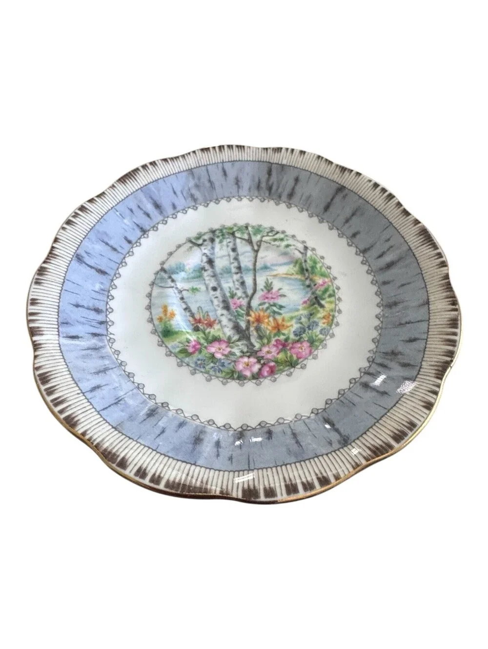 Royal Albert Silver Birch Saucer Tea Cup Plate Bone China England Château Core